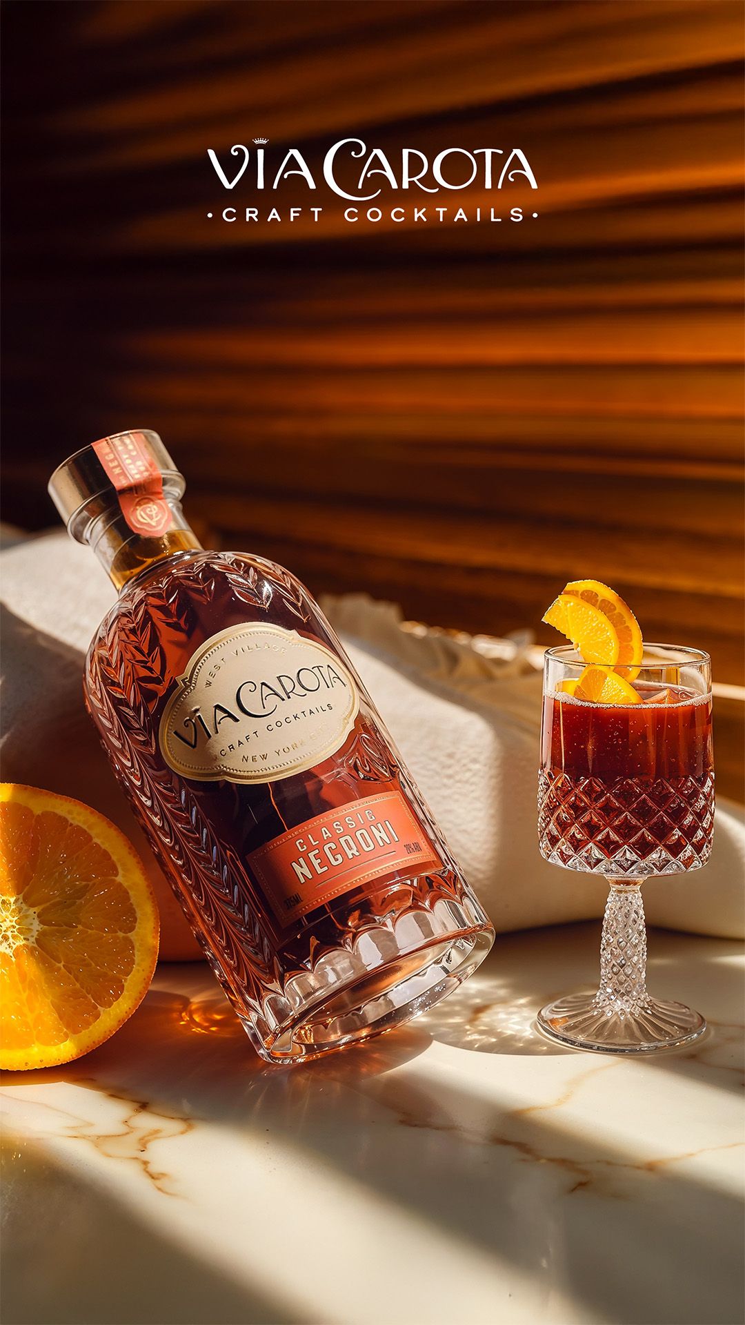 Via Carota vertical social story with cocktail serve and styling — Chronos Studio.